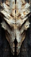 Symmetrical abstract art shows wood texture reminiscent of horns photo
