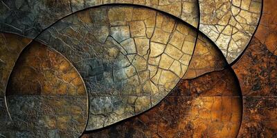 Cracked earth mosaic pattern forms an abstract textural background photo
