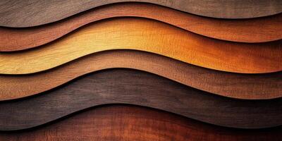 Abstract wood grain layers showcasing warm colors and wavy design photo