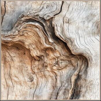 Close up image shows intricate patterns and lines in wood photo