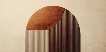 Abstract art featuring geometric shapes and textured neutral colors photo