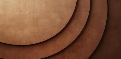 Circular layered shapes with brown and bronze texture effect photo