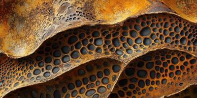 Porous layered structure with dark interior cells is visible photo