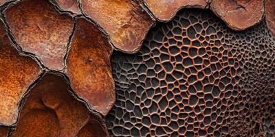 Close up shows abstract details of a textured organic surface photo