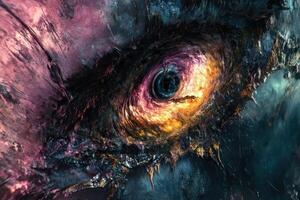 Swirling vortex of colors and textures abstractly depicted here photo