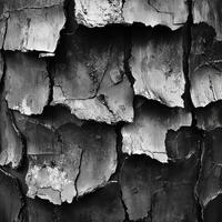 Detailed abstract texture of layered and cracked bark surface photo