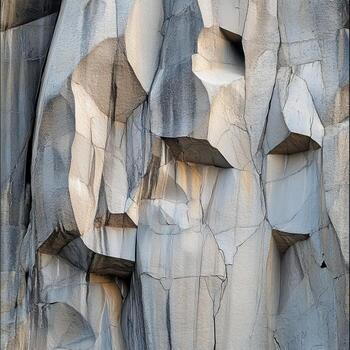 angular rock formaciones con distinto grietas y ensombrecido lo más hondo foto