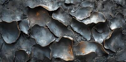 Abstract metal wall art sculpture with a flower petal motif photo
