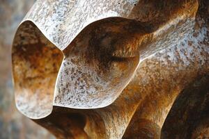 Close up of an abstract bronze metal sculpture detail photo