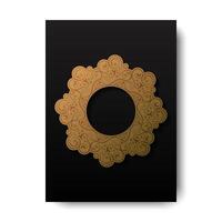 Dark and gold border pattern cover design template vector