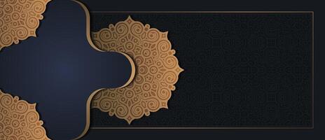 Dark gold mandala background concept design template vector