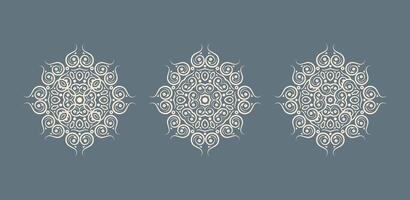 Set of Mandala flat background design template vector