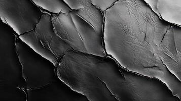 Abstract gray leather with wrinkles and dark shadows photo