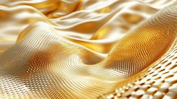 Wavy golden surface with small perforations and a shiny look photo