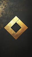 Golden diamond shape created with four bars on dark background photo