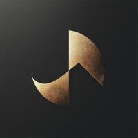 Golden abstract shapes form a circular geometric pattern photo