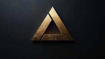 Elegant golden triangle design on a dark background stands out photo