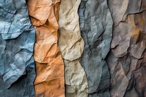 Multi hued textured panels with folded paper like appearance photo