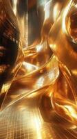 Intricate golden abstract waves shimmer with luminous reflections subtly photo