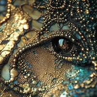 Highly detailed skin texture of a reptilian eye region photo