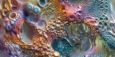 Organic abstract structures form a complex colorful interconnected design photo