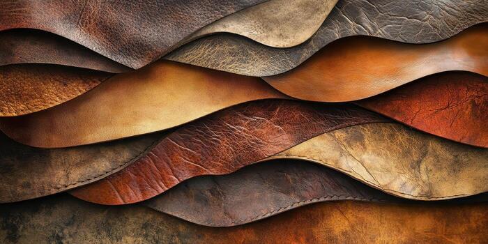 Leather waves of varying tones texture for background use photo