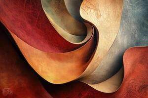 Abstract image depicts layered colorful leather with swirling design photo
