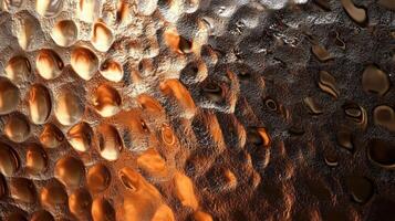Abstract textured surface with metallic sheen and rounded indentations photo
