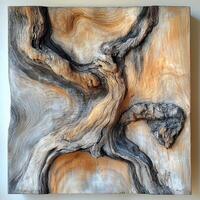 Wood art showing swirling natural abstract patterns and texture photo