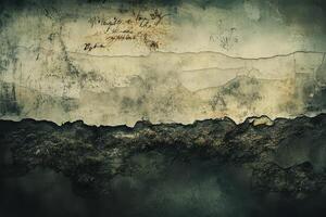 Decaying wall with peeling paint and aged texture detail photo