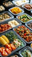 A variety of food in plastic containers photo