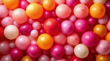 Many colorful balloons are arranged in a circle photo