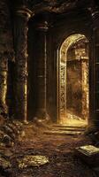 Golden passage way leads into a dazzling and shimmering interior photo