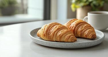 Croissants on a plate photo