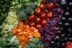 A variety of vegetables are arranged in a circle photo