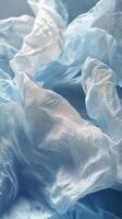 Plastic bags floating in the water photo
