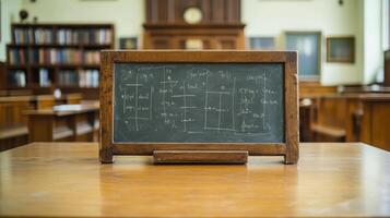 A blackboard with a chalkboard on it in a courtroom photo