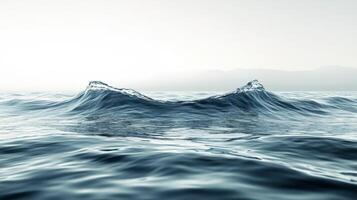 A wave breaking on the ocean surface photo