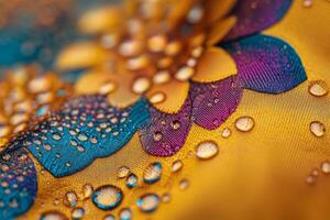 Colorful abstract design with droplets highlighting texture and depth in a vibrant display photo