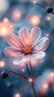 A flower with lights in the background photo