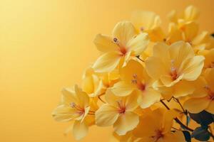 Bright yellow flowers bloom against a warm background, creating a cheerful ambiance in the sun photo