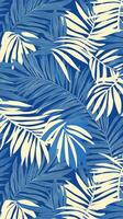 Tropical foliage pattern in blue and white tones creating a fresh and vibrant look for decor photo
