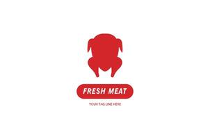 Chicken meat logo design template. vector
