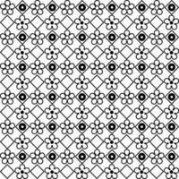 seamless pattern floral, circle and square shape outline style, illustration vector