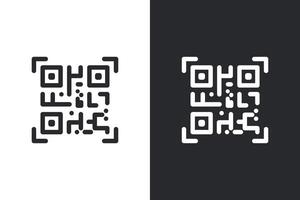 QR code icon set. QR code scan for mobile app, payment and phone vector