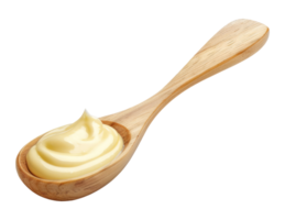 Small wooden spoon with mayonnaise drop png