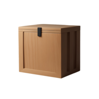 Modern minimalist wooden box isolated on transparent background png