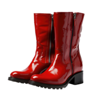Beautiful red ladies short boots pear isolated on transparent background png