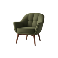 Modern green armchair isolated on transparent background png