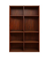 Modern wooden bookshelf isolated on transparent background png